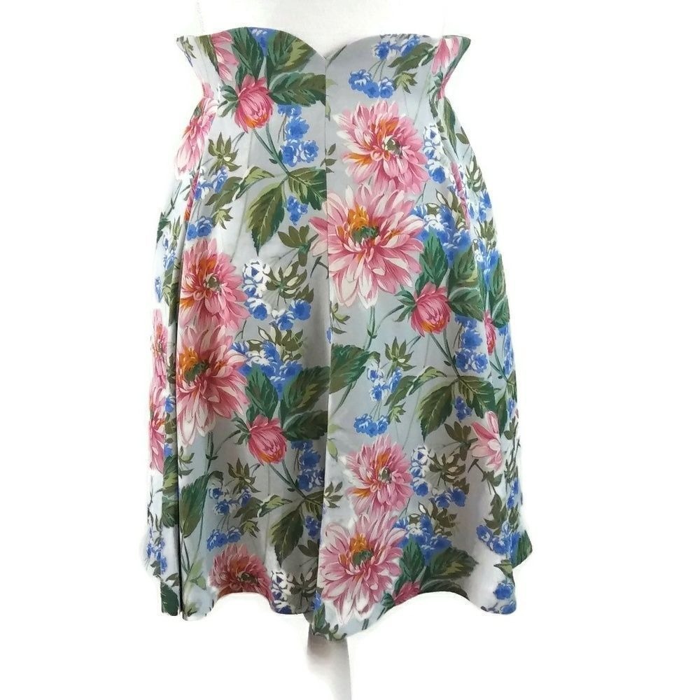 JOIE Tokyo Floral Heart Shape Waist Lined Flare Lined Skirt Cottagecore Fairy